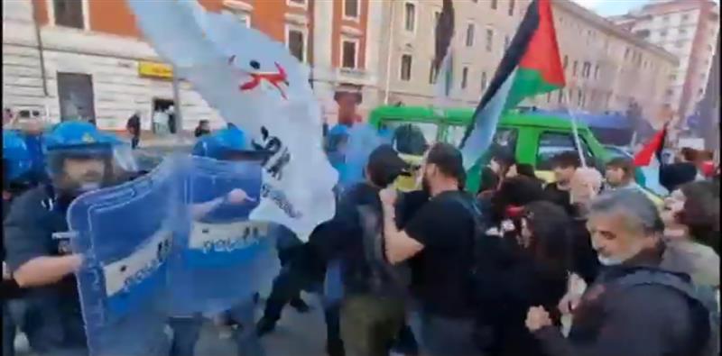 Cagliari, tensione e scontri alla manifestazione pro Palestina: centro blindato