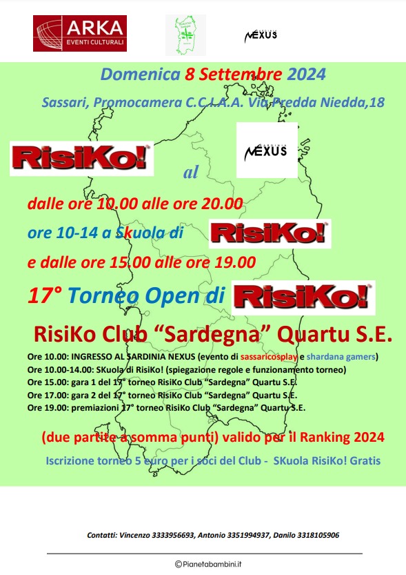 RisiKo! Club Sardegna sbarca al Sardinia Nexus di Sassari: Il ritorno del gioco di strategia più amato