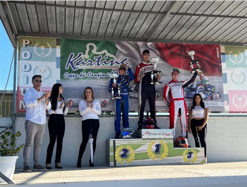 Karting, il cagliaritano Giorgio Basoli trionfa nella Coppa dei Campioni a Battipaglia aggiudicandosi la classe regina Kz2