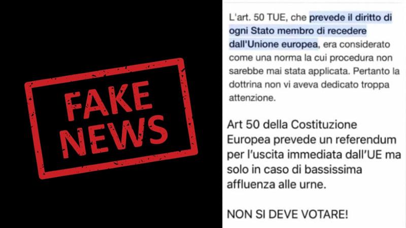 Smentita di una fake news che spopola sui social: Chiarimenti sull'Articolo 50 del Trattato sull'Unione Europea