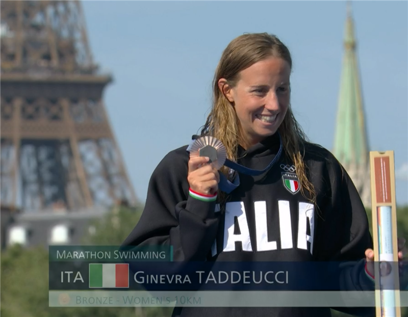 Bronzo guadagnato con fatica e determinazione da Ginevra Taddeucci nel nuoto in acque libere femminile