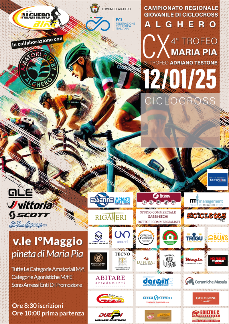 Alghero ospita il 4° Trofeo Maria Pia di Ciclocross: appuntamento il 12 gennaio 2025