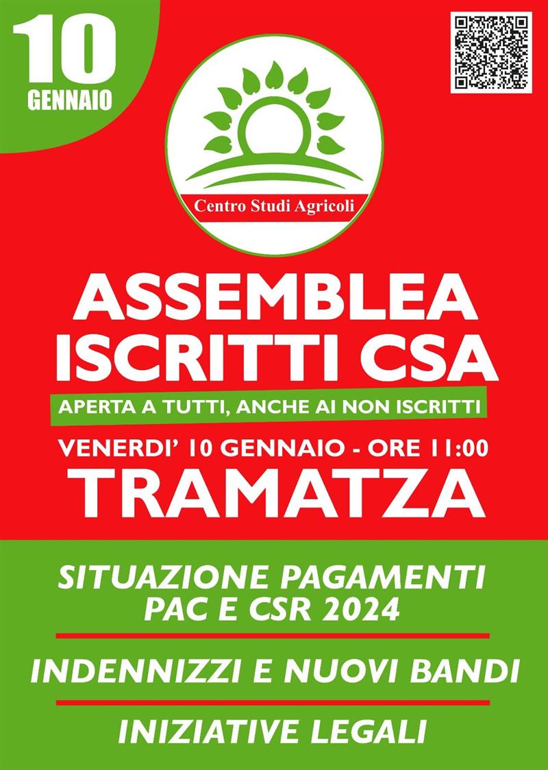 Assemblea del Centro Studi Agricoli: appuntamento a Tramatza