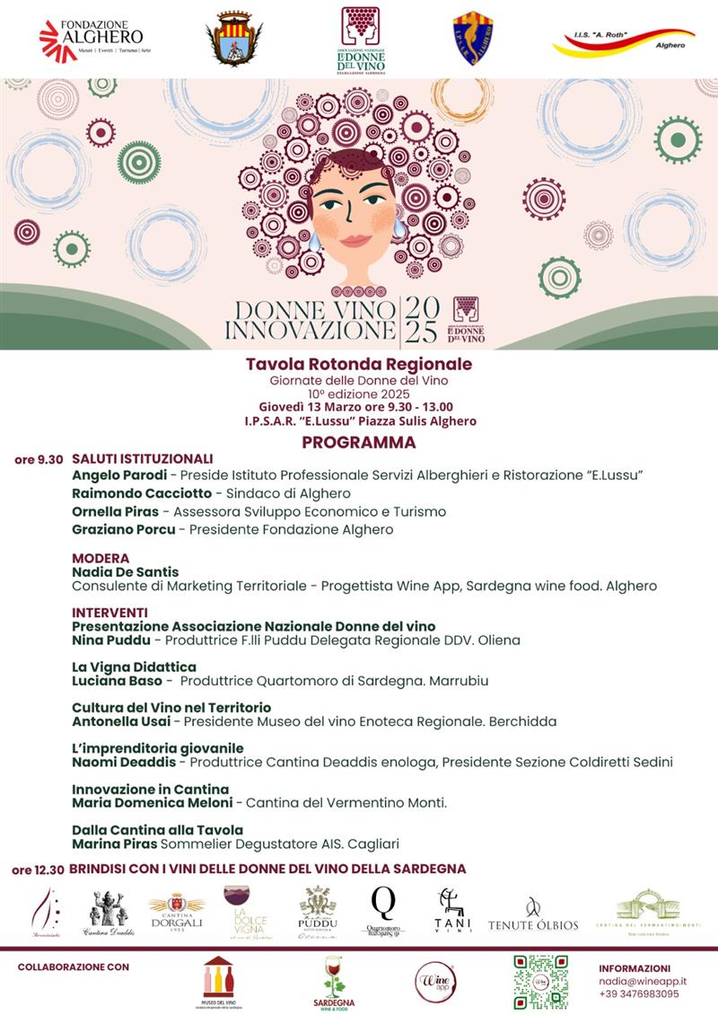 Ad Alghero Tavola Rotonda Regionale “Donne, Vino, Innovazione” a cura della delegazione sarda dell’Associazione Nazionale “Donne del Vino”