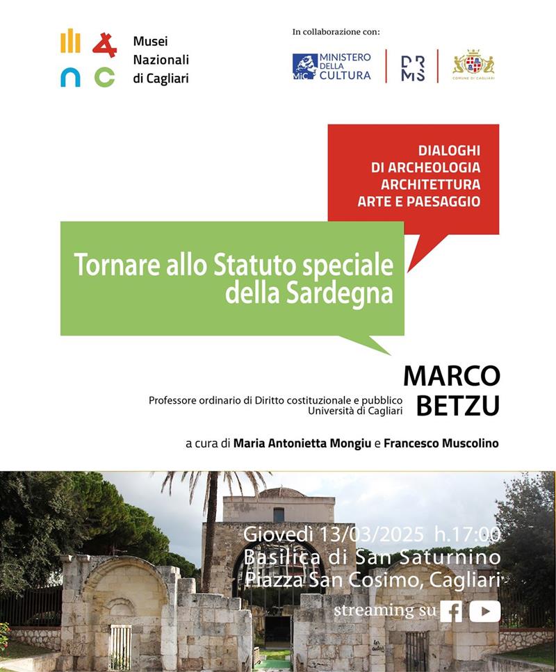 Basilica di San Saturnino in piazza San Cosimo a Cagliari per l’incontro “Tornare allo Statuto speciale della Sardegna"