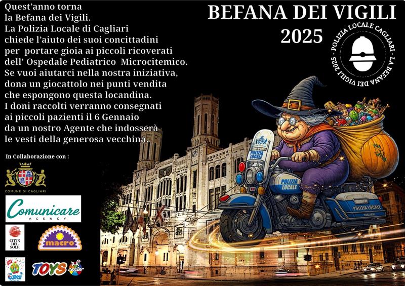 Torna la Befana dei Vigili: un gesto di solidarietà per i piccoli pazienti del Microcitemico di Cagliari