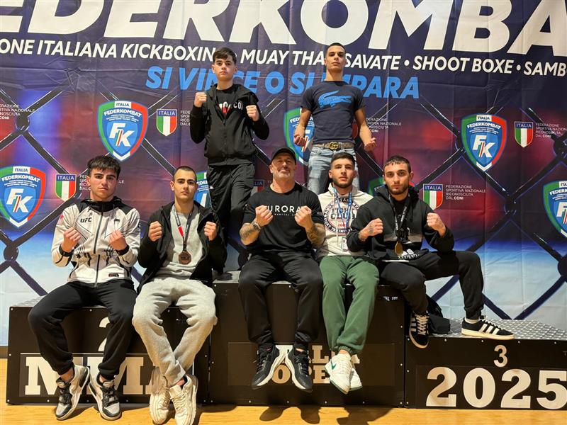 Campionati italiani open di MMA: oro per il Tarantini Club, primo posto a squadre con il network Aurora