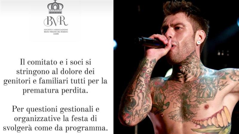 Ozieri, la festa non si ferma nonostante la tragedia: Fedez sul palco tra polemiche e dolore