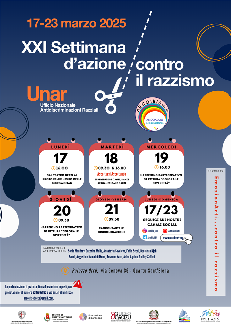 Via alla giornata internazionale per l’abolizione di tutte le forme di discriminazione razziale. Il 21 marzo l’associazione Arcoiris aprirà le porte