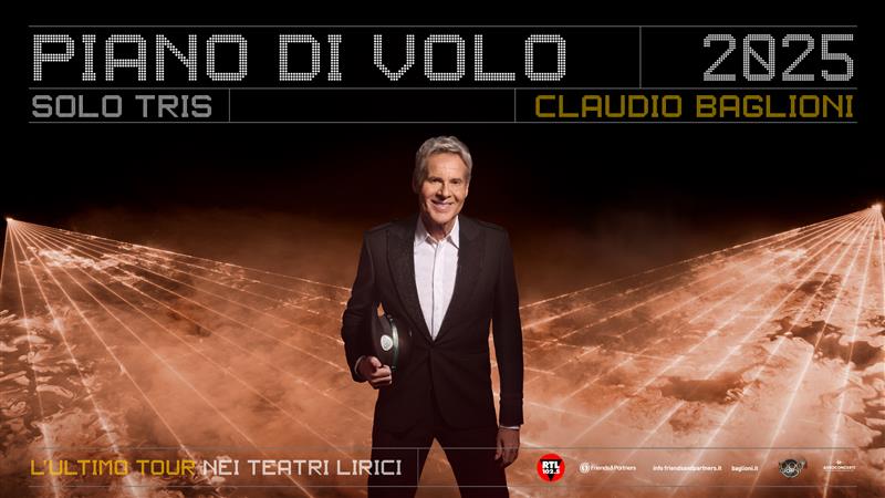 Claudio Baglioni porta il suo "Piano di Volo SOLOtris" in Sardegna