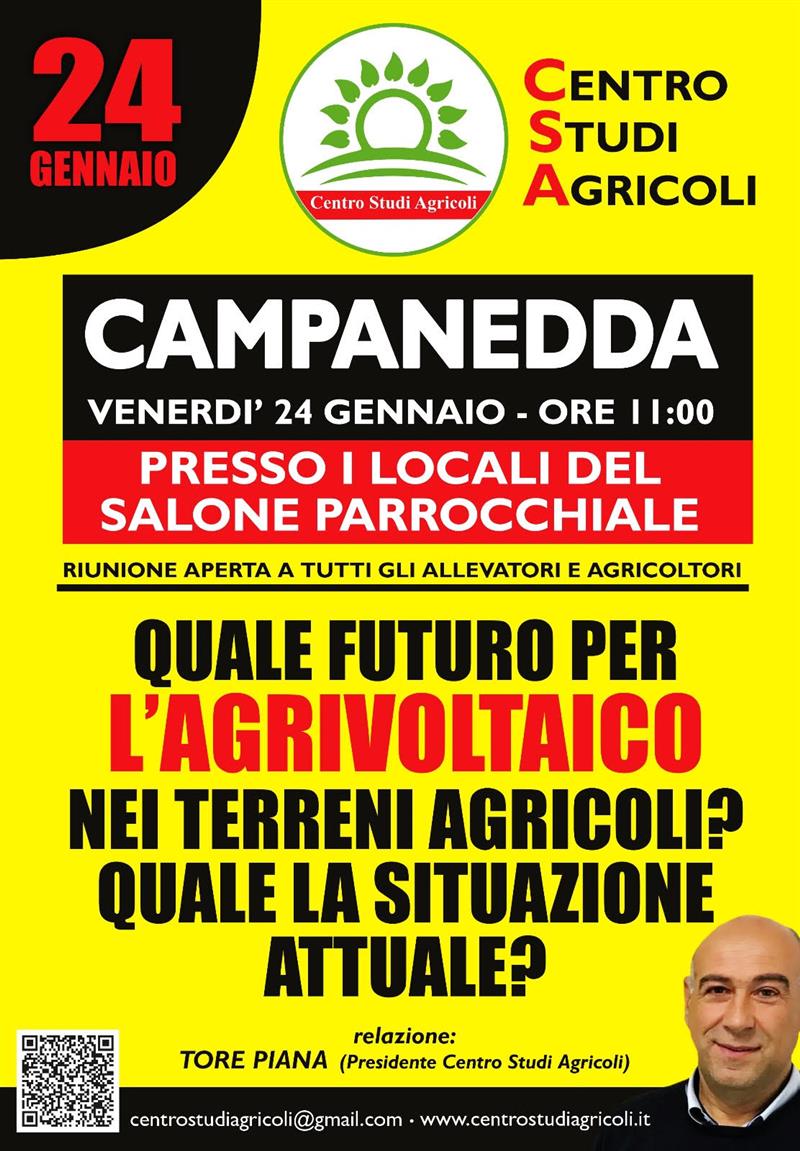 Agrovoltaico in Sardegna: assemblea aperta il 24 gennaio a Campanedda