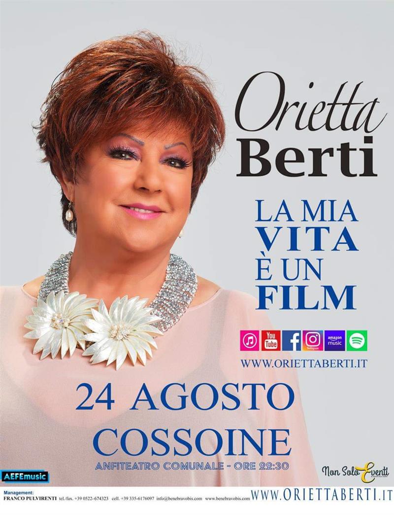 Orietta Berti il 24 agosto a Cossoine