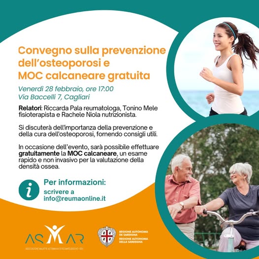 Cagliari: incontro sulla prevenzione dell’osteoporosi con screening gratuito